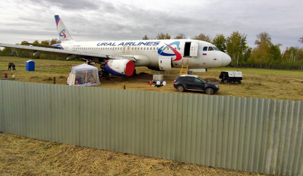 План не взлетел: самолет «Уральских авиалиний» не поднимется с поля в Новосибирской области